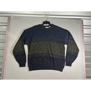 The Men's Store at Sears Geometric Knit Sweater Men's XXL Gray Blue